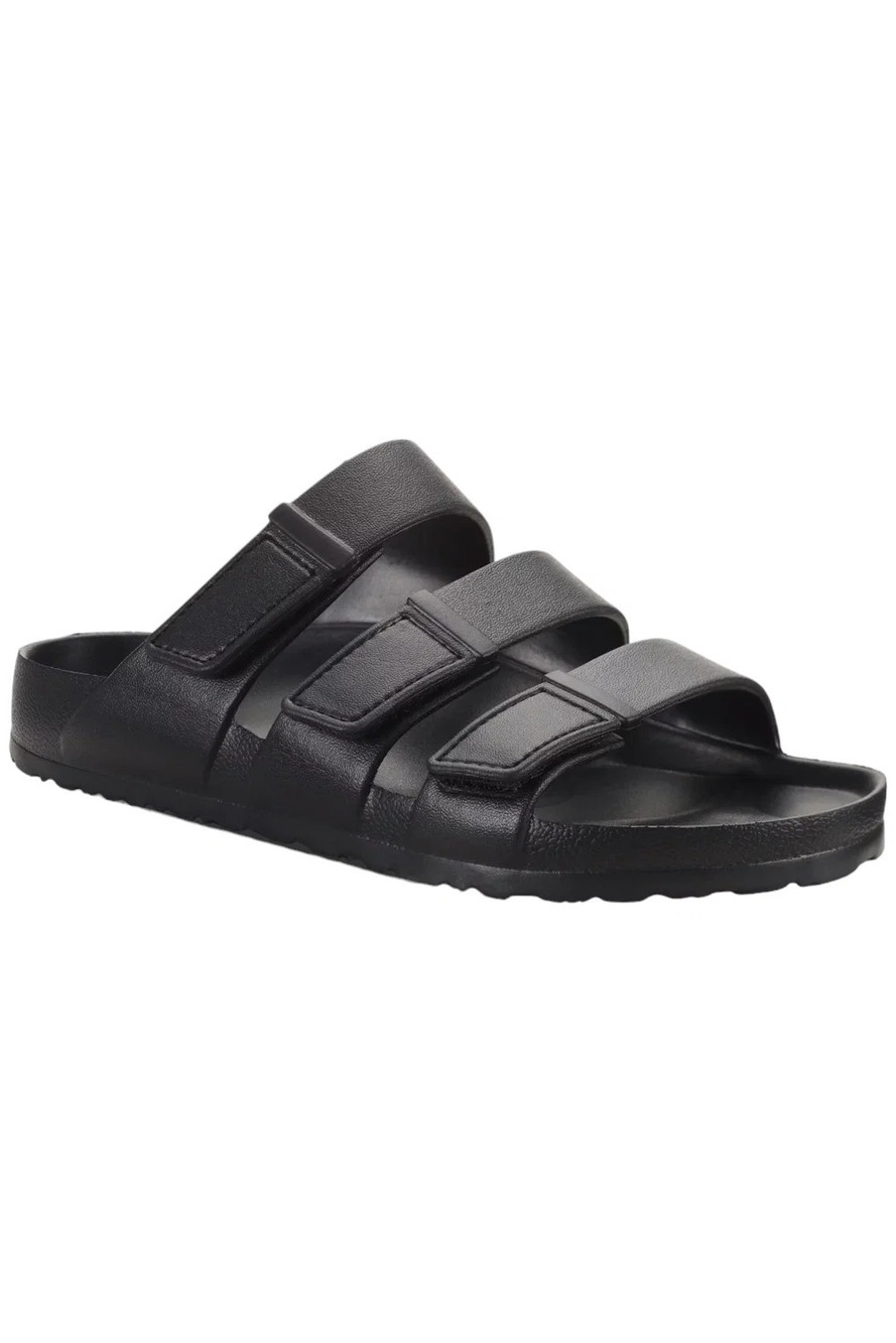 Sun + Stone Boy's Bowie Slide Sandals Black - Medium